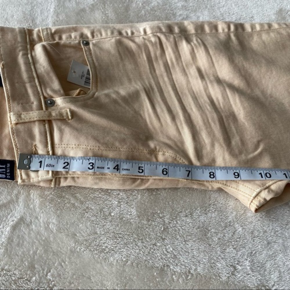 NWT Gap, light yellow mid rise true skinny stretch denim pants, size 10/30 - Picture 7 of 9